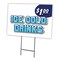 Signmission Ice Cold Drinks 1 Yard Sign & Stake outdoor plastic coroplast window, C-1216-DS-Ice Cold Drinks 1 C-1216-DS-Ice Cold Drinks 1 - alternate 1